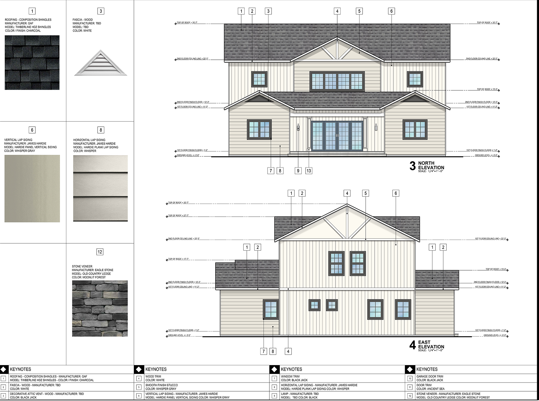 A.V-2.3 2-Story North-East Elevation